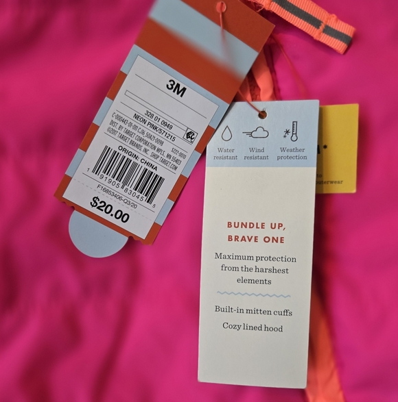 3/$20 Pink Hooded Kids One Piece - Picture 2 of 3